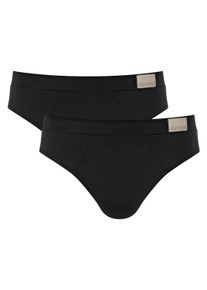 Slip Sloggi "Slip GO Natural Brief C2P 2er Pack", Herren, Gr. M, schwarz, Obermaterial: 95% Baumwolle CO. 5% Elasthan EL., Unterhosen Slip