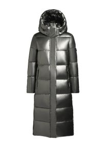 Steppmantel Khujo "Steppmantel Hedd Shiny-YM", Damen, Gr. M, grau (medium grau), Obermaterial: 100% Polyester PES. Obermaterial: Futter: 100% Nylon NY. 100% Polyester PES., M&auml;ntel Steppmantel