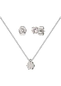 Ohrring und Ketten Set Engelsrufer "Multipack Schmuck Geschenk SHINY", silber (silberfarben, kristallwei&szlig;, kristallwei&szlig;), Schmuck_Sets, Damen, Silber 925 (Sterlingsilber), Ohrring und Ketten Set, mit Zirkonia (synth.)