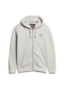 Sweatshirt Superdry "Sweatjacke Essential Logo Zip Hoodie", Herren, Gr. S, grau, Obermaterial: 72% Baumwolle CO. 28% Polyester PES., Sweatshirts Sweatshirt