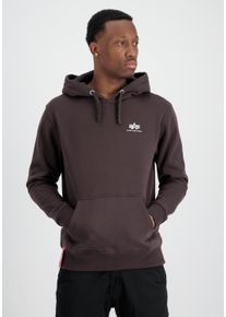 Hoodie Alpha Industries "Basic Hoodie SL", Herren, Gr. S, braun (hunter braun), Obermaterial: 80% Baumwolle, 20% Polyester, regular fit, Sweatshirts Hoodie