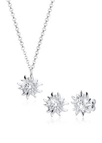 Ohrring und Ketten Set Elli "Schmuckset Elli Schmuckset Edelweiss Tracht 925 Silber" Gr. 40, silber, Schmuck_Sets, Damen, Blacklist, Silber 925 (Sterlingsilber), Ohrring und Ketten Set