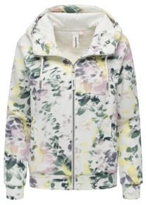 Sweatjacke Ragwear "Sweatjacke Fllawia Print", Damen, Gr. L, bunt (light combo), Obermaterial: 70% Baumwolle CO. 30% Polyester PES., Sweatjacken Sweatjacke