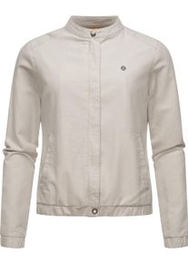 Kurzjacke Ragwear "Kurzjacke Malawi Linen", Damen, Gr. XL, beige (bone), Obermaterial: 65% Baumwolle CO. 35% Leinen LI. Obermaterial: Futter: 100% Polyester PES., Jacken Kurzjacke