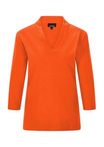 Kurzarmshirt GOLDNER "Kurzgr&ouml;&szlig;e Elegantes Basic-Shirt mit V-Ausschnitt", Damen, Gr. 24, orange (terrakotta), Obermaterial: 100% Baumwolle CO., Modisch, Shirts Kurzarmshirt, V-Ausschnitt