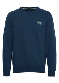 Rundhalspullover Blend "Rundhalspullover BHKalip", Herren, Gr. L, blau (marineblaus), Obermaterial: 55% Polyester PES. 45% Baumwolle CO., unifarben, Pullover Rundhalspullover