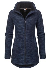Kapuzensweatjacke Ragwear "Strickjacke Miram Melange", Damen, Gr. XXL, blau (navy), Obermaterial: 56% Baumwolle CO. 44% Polyester PES. Futter: 100% Polyester PES., Sweatjacken Kapuzensweatjacke