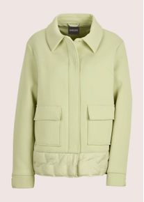 Madeleine Mode Kurzjacke MADELEINE "Scuba-Jacke Kurzjacke mit Druckknopfverschluss", Damen, Gr. 42, gr&uuml;n (eisgr&uuml;n), Obermaterial: 70% Baumwolle CO. 24% Polyester PES. 6% Elasthan EL., Modern, Jacken Kurzjacke, Materialmix - Stepp und Scuba Jersey