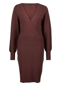 Strickkleid Zero "Strickkleid mit Wickeloptik", Damen, Gr. 36, EURO, braun (chicory coffee), Obermaterial: 50% Viskose CV. 30% Polyester PES. 20% Polyamid PA., Kleider Strickkleid