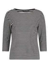 Langarmshirt Betty Barclay "Basic Shirt mit Ringel", Damen, Gr. 38, bunt (schwarz, wei&szlig;), Obermaterial: 95% Viskose CV. 5% Elasthan EL., Shirts Langarmshirt