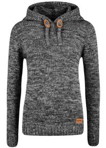 Strickjacke oxmo "Strickpullover OXPhilia", Damen, Gr. L, schwarz, Obermaterial: 100% Baumwolle CO., Pullover Strickjacke