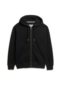 Sweatshirt Superdry "Sweatjacke Essential Logo Zip Hoodie", Herren, Gr. XL, schwarz, Obermaterial: 72% Baumwolle CO. 28% Polyester PES., Sweatshirts Sweatshirt