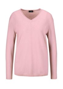 Strickpullover GOLDNER "Kurzgr&ouml;&szlig;e Basicpullover mit V-Ausschnitt", Damen, Gr. 21, rosa (puder), Obermaterial: 100% Kaschmir WS., Rippe, Pullover Strickpullover, Aufwendig in Form gestrickt