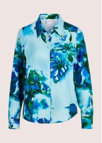 Madeleine Mode Langarmbluse MADELEINE "Hemdbluse Elegante Bluse mit Hemdkragen", Damen, Gr. 38, gr&uuml;n (mint, multicolor), Obermaterial: 100% Viskose CV., Modern, Blusen Langarmbluse