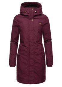 Wintermantel Ragwear "Wintermantel Jannisa", Damen, Gr. S, rot (wine rot), Obermaterial: 65% Polyester PES. 35% Baumwolle CO. Obermaterial: Futter: 100% Polyester PES. 100% Polyester PES., M&auml;ntel Wintermantel