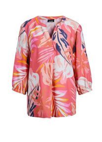 Tunika GOLDNER "Kurzgr&ouml;&szlig;e Rote Tunika mit Palmendruck", Damen, Gr. 23, orange (koralle, gemustert), Obermaterial: 100% Viskose CV., normal, Gummibund, Tuniken Tunika, Sonstige