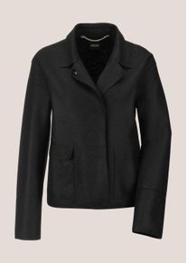 Madeleine Mode Kurzblazer MADELEINE "Kurzblazer Wollblazer mit Klappkragen und Pattentaschen", Damen, Gr. 42, schwarz, Obermaterial: 100% Schurwolle WV., Modern, normal, Blazer Kurzblazer, Wollblazer in Leichtverarbeitung, gekochte Wolle