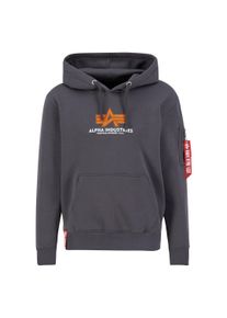 Hoodie Alpha Industries "Basic Hoodie BL Rubber", Herren, Gr. S, grau (vintage grau), Obermaterial: 80% Baumwolle, 20% Polyester, regular fit, Sweatshirts Hoodie
