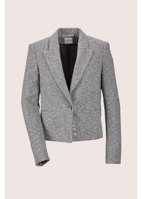 Madeleine Mode Jerseyblazer MADELEINE "Blazer Jersey-Blazer", Damen, Gr. 34, grau (grau, wollwei&szlig;), Obermaterial: 86% Baumwolle CO. 11% Polyamid PA. 3% Elasthan EL., Modern, normal, Blazer Jerseyblazer
