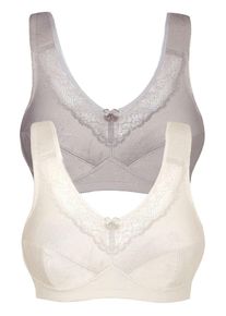 Entlastungs-BH SuSa "2er Pack Entlastungs BH ohne B&uuml;gel Basic", Damen, Gr. 100, Cup D, bunt (frosty lavender puder), Obermaterial: 55% Polyamid PA. 39% Baumwolle CO. 6% Elasthan EL., BHs Entlastungs-BH