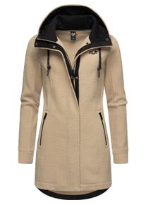 Kapuzensweatjacke Ragwear "Fellimitatmantel Letti Teddy-Fleece", Damen, Gr. XL, beige (sand), Obermaterial: 100% Polyester PES. Futter: 100% Polyester PES., Sweatjacken Kapuzensweatjacke