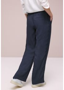 Webhose Street One "Style Emee", Damen, Gr. 46, L&auml;nge 32, shadowed navy, Web, Obermaterial: 90% Modal, 10% Polyester, unifarben, loose fit lang, Hosen Webhose, Wide Leg Hose mit Crochet Tape