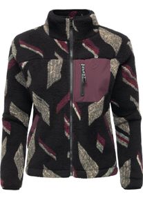 Kapuzensweatjacke Ragwear "Pl&uuml;schjacke Alaris", Damen, Gr. XL, schwarz (schwarz25), Obermaterial: 100% Polyester PES., Sweatjacken Kapuzensweatjacke