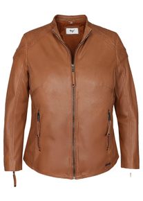 Lederjacke Maze "Lederjacke 42021312", Damen, Gr. 46, braun (cognac), Obermaterial: 100% Lammleder LEL. Futter: 100% Baumwolle CO., Jacken Lederjacke