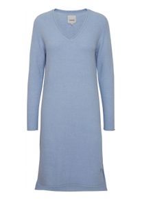 Strickkleid oxmo "Strickkleid OXIda", Damen, Gr. M, N-Gr, blau (brunnera blau melange), Obermaterial: 74% Polyacryl PAN. 23% Nylon NY. 3% Elasthan EL., Kleider Strickkleid