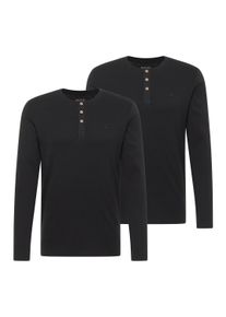 Longsleeve Mustang "Longsleeve Style Arminto 2P 2er Pack", Damen, Gr. XL, schwarz, Obermaterial: 100% Baumwolle CO(Bio)., Shirts Longsleeve