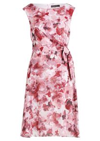 Cocktailkleid Vera Mont "Cocktailkleid mit Bindeg&uuml;rtel", Damen, Gr. 46, EURO, bunt (dunkelrot, rot), 100% Polyester PES., Kleider Cocktailkleid