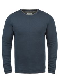 Rundhalspullover Blend "Rundhalspullover BHOdin", Herren, Gr. S, blau (mood indigo blau), Obermaterial: 100% Baumwolle CO., Pullover Rundhalspullover