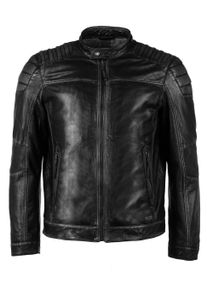 Lederjacke Mustang "Lederjacke Whyte", Herren, Gr. L, schwarz, Obermaterial: 100% Lammleder LEL. Futter: 100% Baumwolle CO., Jacken Lederjacke