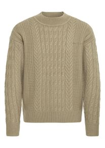 Strickfleece-Pullover Casual Friday "Strickpullover CFMILLOW", Herren, Gr. XL, braun (roasted cashew), Obermaterial: 80% Polyacryl PAN. 20% Wolle WO., Pullover Strickfleece-Pullover