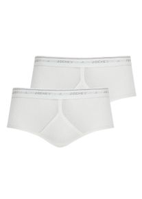 Slip Jockey "Slip Classic Cotton Rib Y-Front Brief 2P 2er Pack", Herren, Gr. XL, wei&szlig;, Obermaterial: 100% Baumwolle CO., Unterhosen Slip