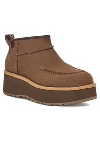UGG Australia Plateaustiefelette UGG "CITYFUNC ULTRA MINI", Damen, Gr. 8 (39), grau (taupe), Veloursleder, Schuhe Plateaustiefelette, Plateaustiefel, Winterstiefel mit Innenrei&szlig;verschluss