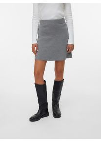 V&eacute;ro Moda Minirock VERO MODA "VMSABA NW SKATER SKIRT GA NOOS", Damen, Gr. XS (34), grau (medium grau melange), Strick, Obermaterial: 50% Viskose, 28% Polyester, 22% Nylon, unifarben, kurz, R&ouml;cke Minirock
