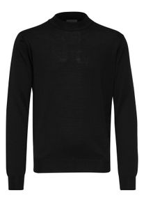 Strickfleece-Pullover Casual Friday "Strickpullover CFKarl", Herren, Gr. L, schwarz (anthrazit schwarz), Obermaterial: 50% Wolle WO. 50% Polyacryl PAN., Pullover Strickfleece-Pullover