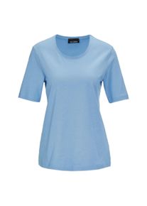 Langarm-Poloshirt GOLDNER "Kurzgr&ouml;&szlig;e Basic Baumwollshirt mit kurzem Arm", Damen, Gr. 25, blau (hellblau), Obermaterial: 100% Baumwolle CO., normal, Sonstiges, Shirts Langarm-Poloshirt, Ohne