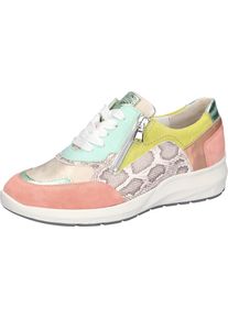 Waldl&auml;ufer Schn&uuml;rschuh WALDL&Auml;UFER "M-TONIA", Damen, Gr. 9,5 (44), multicolor, Nappaleder, Nubukleder, Veloursleder, Reptilienpr&auml;gung, mehrfarbig, metallic, Schuhe Schn&uuml;rschuh, Schn&uuml;rschuh, Halbschuh, Komfortschuh mit Rei&szlig;verschluss, M-Weite