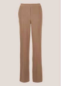 Madeleine Mode B&uuml;gelfaltenhose MADELEINE "Hose Weite Schlupfhose mit B&uuml;gelfalten", Damen, Gr. 38, N-Gr, beige (caramel), Obermaterial: 78% Polyester PES. 18% Viskose CV. 4% Elasthan EL., Hosen B&uuml;gelfaltenhose