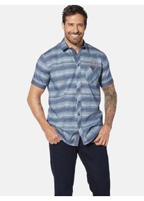 Langarmhemd Jan Vanderstorm "Kurzarmhemd MERTRICH", Herren, Gr. XXL, weit, blau (blau gestreift), Obermaterial: 100% Baumwolle CO., Hemden Langarmhemd