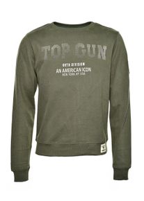 Sweatshirt Top Gun "Sweater TG20213007", Herren, Gr. M, gr&uuml;n (oliv), Obermaterial: 100% Baumwolle CO., Sweatshirts Sweatshirt