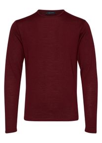 Strickfleece-Pullover Casual Friday "Strickpullover CFKent", Herren, Gr. S, rot (vineyard wine melange), Obermaterial: 50% Wolle WO. 50% Polyacryl PAN., Pullover Strickfleece-Pullover