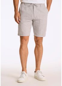 Shorts LINDBERGH, Damen, Gr. XL, N-Gr, grau, Web, Obermaterial: 55% Baumwolle, 45% Leinen, regular fit kniefrei, Hosen Shorts, Sommerhose mit Taschen