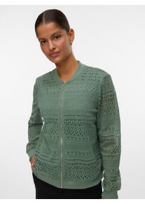 V&eacute;ro Moda Bomberjacke VERO MODA "VMHONEY LACE BOMBER JACKET WVN GA", Damen, Gr. XS, laurel wreath pattern:original lace, Web, Obermaterial: 75% Baumwolle, 25% Nylon, unifarben, Rundhals, Jacken Bomberjacke