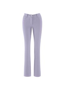 Madeleine Mode Regular-fit-Jeans MADELEINE "Denimhose Schmale Jeans im Five-Pocket-Style", Damen, Gr. 44, N + K Gr, lila (hellamethyst), Obermaterial: 95% Baumwolle CO. 5% Elasthan EL., Jeans Regular-fit-Jeans