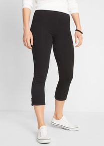 Caprileggings bonprix, Damen, Gr. 44/46 (L), N-Gr, schwarz, Jersey, Obermaterial: 95% Baumwolle, 5% Elasthan, skinny fit, Hosen Caprileggings, aus Baumwolle mit Elasthan, Skinny Fit, mit gekrempeltem Saum
