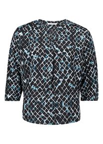 BETTY & CO Schlupfbluse BETTY & CO "Schlupfbluse mit Print", Damen, Gr. 44, bunt (mint, schwarz), Obermaterial: 100% Viskose CV., Blusen Schlupfbluse