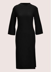 Madeleine Mode Strickkleid MADELEINE "Strickkleid Halbarm Kaschmir-Strickkleid in Midil&auml;nge", Damen, Gr. 44, N-Gr, schwarz, Obermaterial: 90% Schurwolle WV. 10% Kaschmir WS., Modern, normal, Kleider Strickkleid, Feminines Strickkleid mit Seitenschlitz